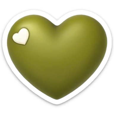 Olive green heart sticker