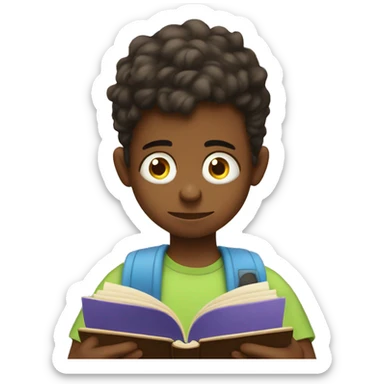 kid with adhd saying oh look a bird while reading a book sticker