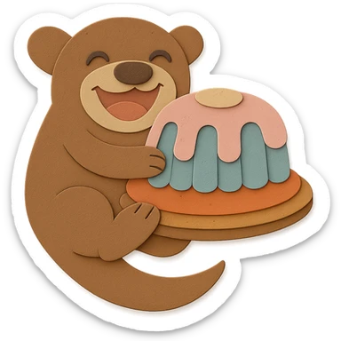 Refine the otter's leg parts to be visually good looking and well shaped, removing any imperfections. Keep all other design elements unchanged sticker