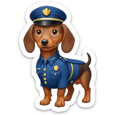 Dachshund with security uniform  sticker