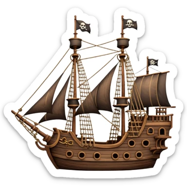 Brown captain hook pirate ship sticker