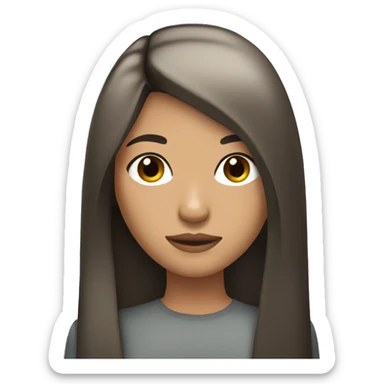 mexican teenage girl with long straight black hair and smooth tan hair sticker