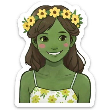 smiling girl with brown hair sticker