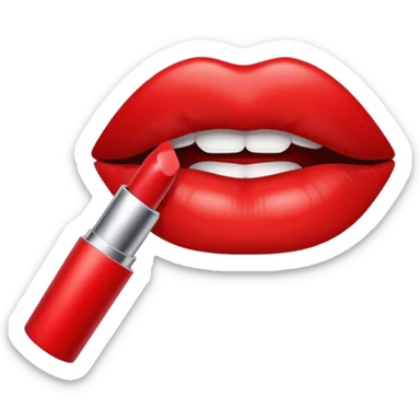 red lipstick sticker