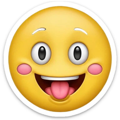 make a cross eyed esotropia emoji with tounge out sticker