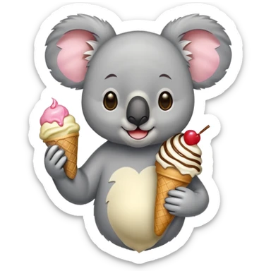 Koala with ice cream sticker