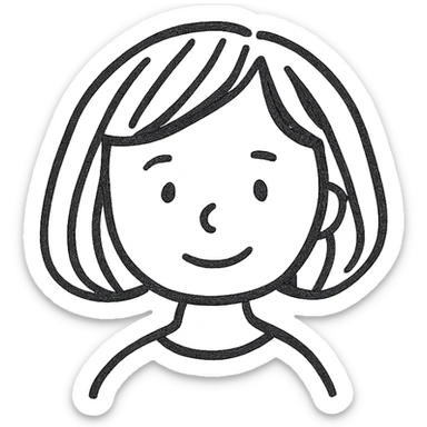 A girl with a bob haircut sticker