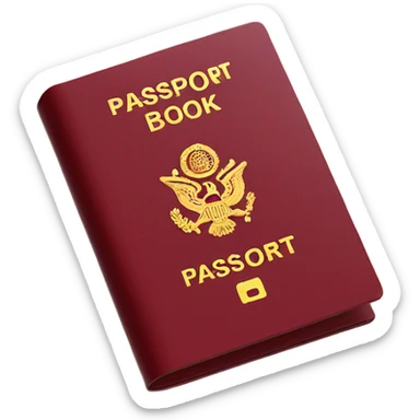 Red passport book with “PASSPORT” written on the front cover sticker
