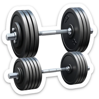 Weight lifting equipment with dumbbells and barbell sticker