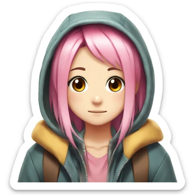 yurucamp-anime-girl-pink-hair-nadesiko-big chest sticker