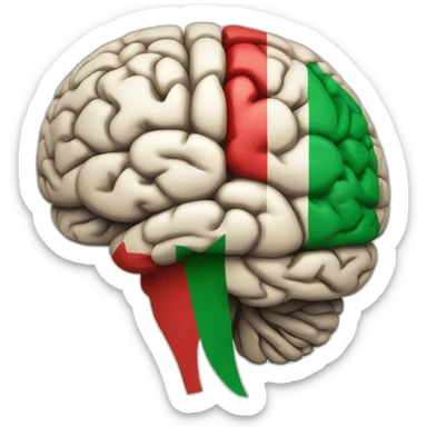 persons brain in italian flag colours sticker