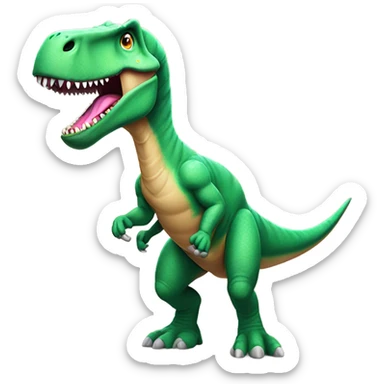 Dinosaur playing volleyball sticker