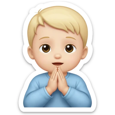 Baby praying and praising sticker