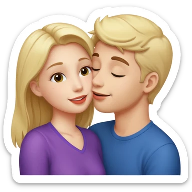 Girlfriend with her boyfriend kissing  sticker