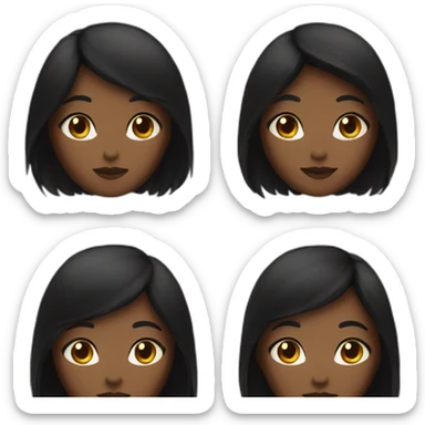 woman brown skin long dark hair with black cat sticker