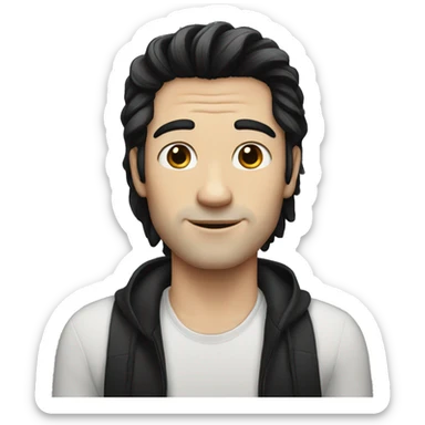 white guy with tall black hair sticker