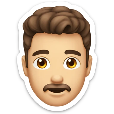 homme trentenaire brun sans barbe yeux marrons foncés sticker