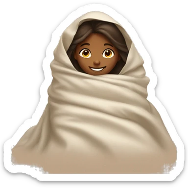 smiling brown girl under covers sticker