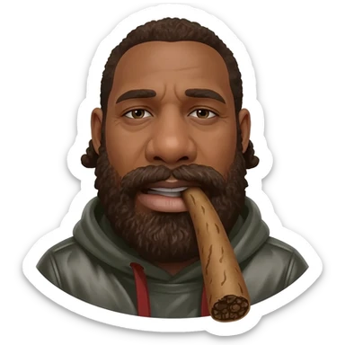 Smoking A SUPER HUGE  doobie sticker