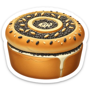 make an emoji of poppy seed roll sticker