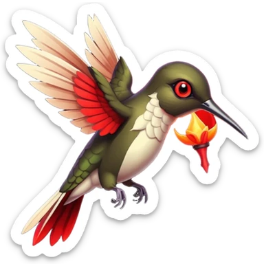 creppy demon like hummingbird sticker