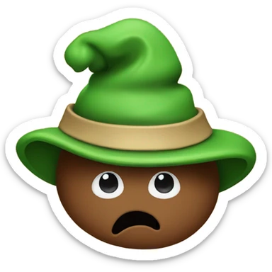 Poop emoji with a green hat sticker