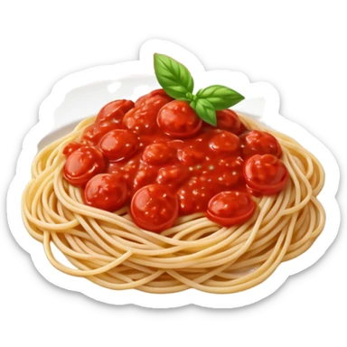 spaghetti with tomato sauce on a white plate

 sticker
