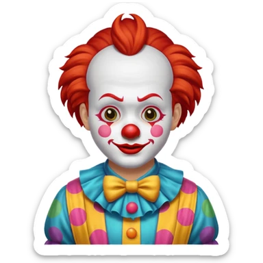 red hair clown sticker