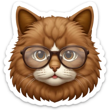  cat with glasses büst sticker