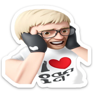 cool guy with heart vibe sticker