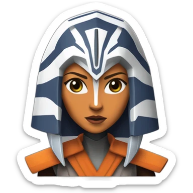Ahsoka Tano (Star Wars The Clone Wars Season 7) (Portrait, front facing, Apple iOS 17 style) sticker