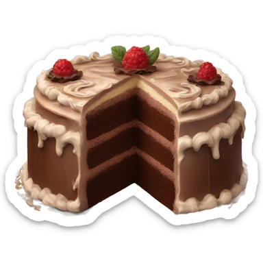 highly detailed rococo chocolate cake sticker