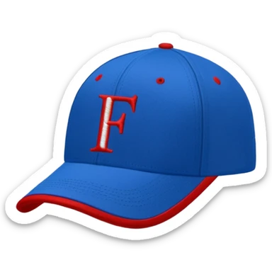baseball cap with PW letters blue (#00A3E0) and red (#F9423A) sticker