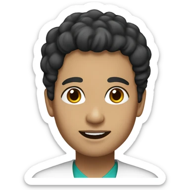 nutricionist with black hair and brown eyes white skin sticker