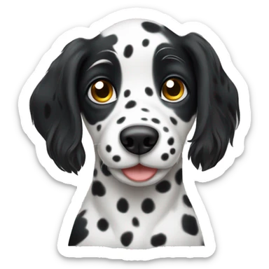 Dalmatian puppy with long hair sticker