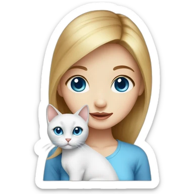 Blue eyed girl with Thai cat sticker