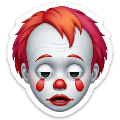 clowns with crying 😢 face without tears sticker