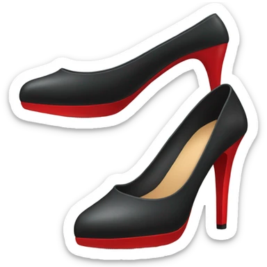 Black heels res bottom heels sticker