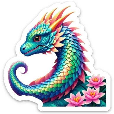 Epic exotic lush complex detailed aesthetic-scenic-Fakémon-creature sticker
