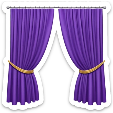 purple curtains open modern sticker