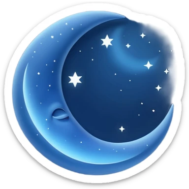 Dark blue crescent moon sticker