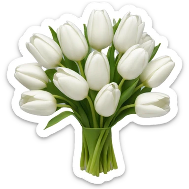 bouquet of white tulips sticker