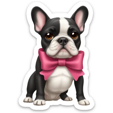 french bulldog with a bow sticker