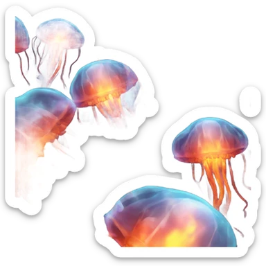 jellyfish on fire sticker