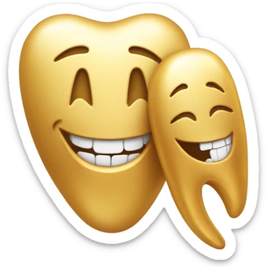 gold tooth with a gold tooth sticker