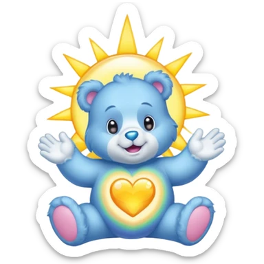 Care bear emitting rays sticker