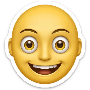 a General Yellow Face emoji with creepy smile  sticker