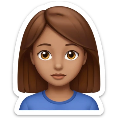 Girl with brown hair and normal skin tone sticker