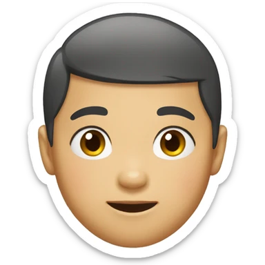 an asian kid with a buzz cut sticker