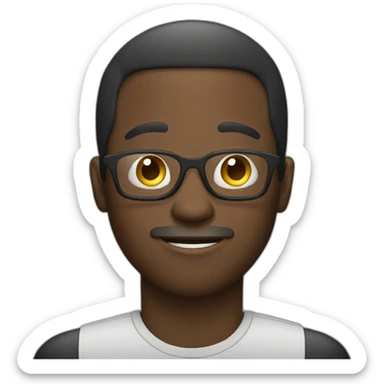 black man with cell phone sticker